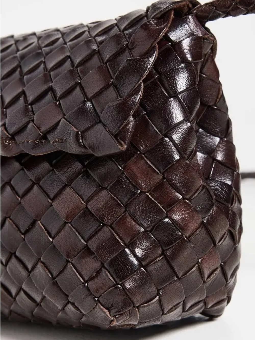 Loeffler Randall Woven Leather Shoulder Bag - Dark Brown - Picture 8 of 8